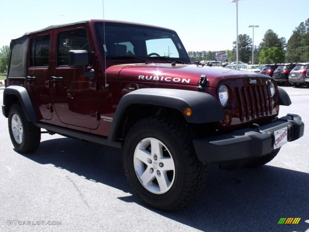 2008 Wrangler Unlimited Rubicon 4x4 - Red Rock Crystal Pearl / Dark Slate Gray/Med Slate Gray photo #7