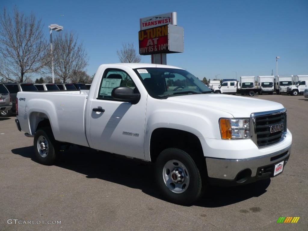 2010 Sierra 2500HD Work Truck Regular Cab 4x4 - Summit White / Dark Titanium photo #1