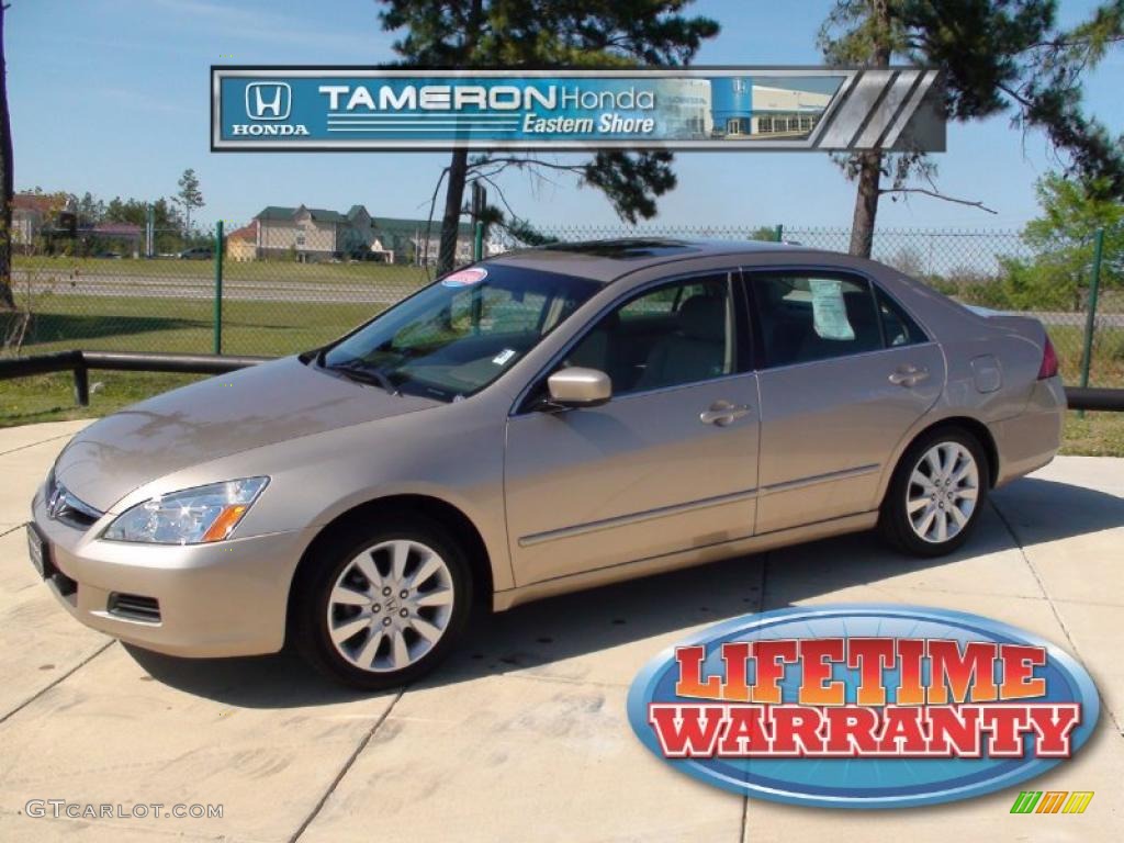 2007 Accord EX-L V6 Sedan - Desert Mist Metallic / Ivory photo #1