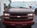 2002 Dark Carmine Red Metallic Chevrolet Express 1500 Passenger Van  photo #2