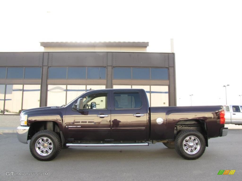 2008 Silverado 2500HD LTZ Crew Cab 4x4 - Dark Cherry Metallic / Dark Titanium/Light Titanium photo #1