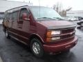 2002 Dark Carmine Red Metallic Chevrolet Express 1500 Passenger Van  photo #7