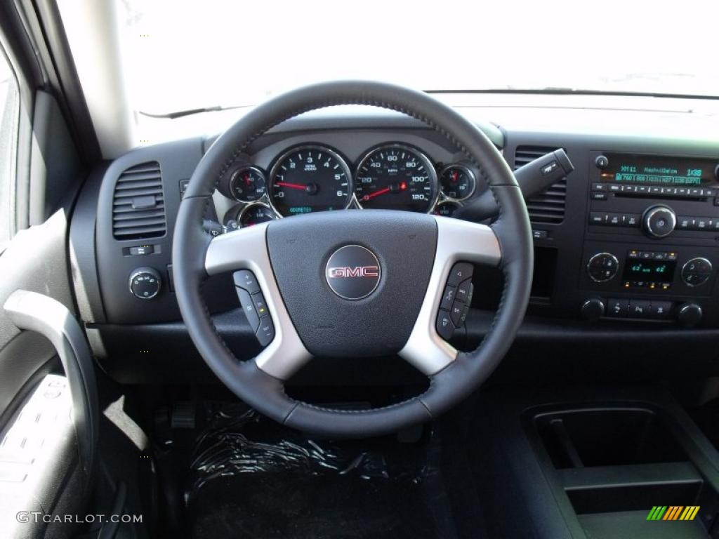 2010 Sierra 1500 SLE Crew Cab - Pure Silver Metallic / Ebony photo #19