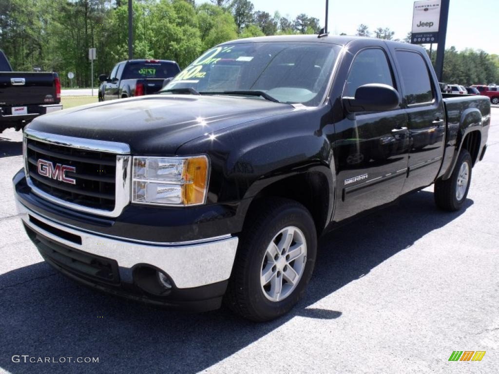 2010 Sierra 1500 SLE Crew Cab - Onyx Black / Ebony photo #4