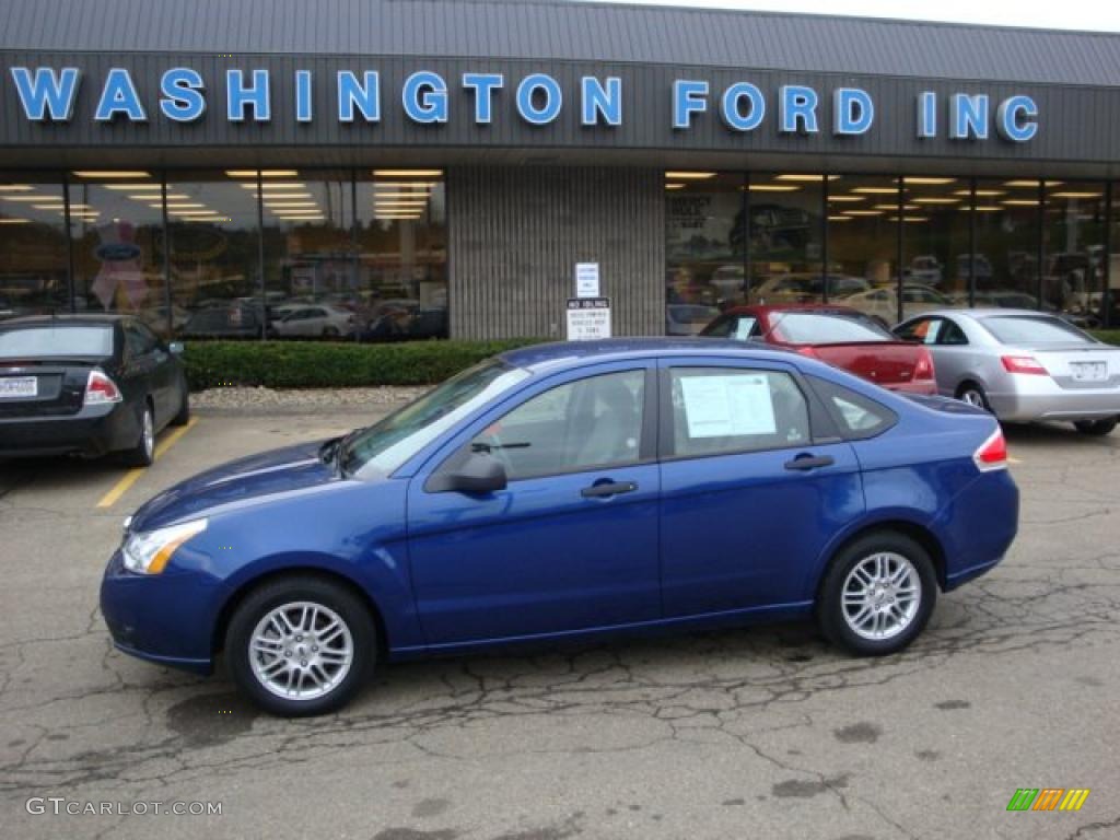 2009 Focus SE Sedan - Vista Blue Metallic / Medium Stone photo #1