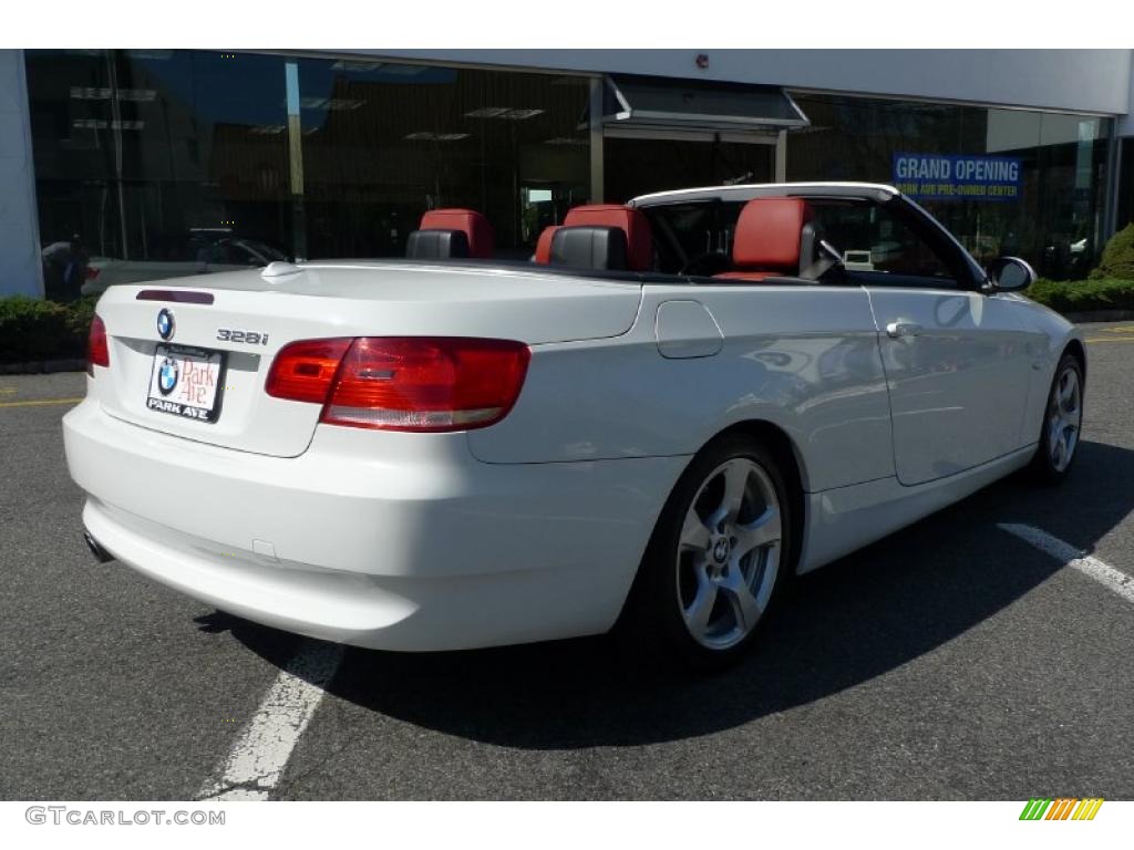 2008 3 Series 328i Convertible - Alpine White / Coral Red/Black photo #3