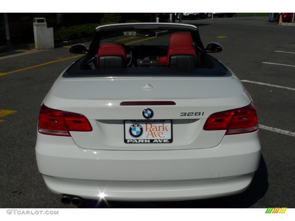 2008 3 Series 328i Convertible - Alpine White / Coral Red/Black photo #5