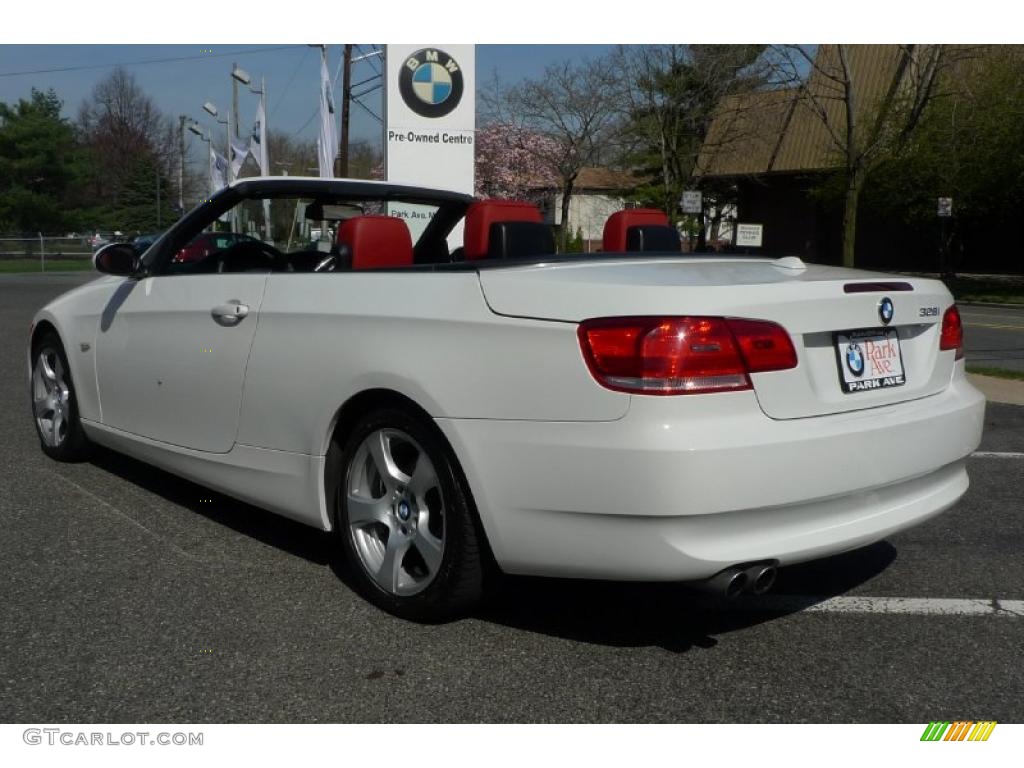 2008 3 Series 328i Convertible - Alpine White / Coral Red/Black photo #8