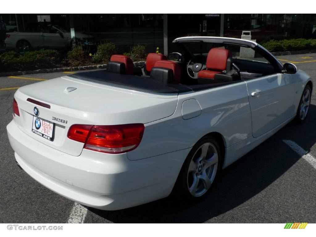 2008 3 Series 328i Convertible - Alpine White / Coral Red/Black photo #16