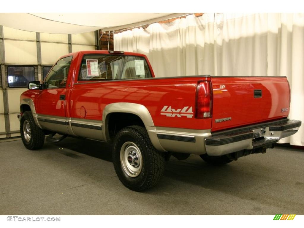 2000 Sierra 2500 SLE Regular Cab 4x4 - Fire Red / Oak photo #3