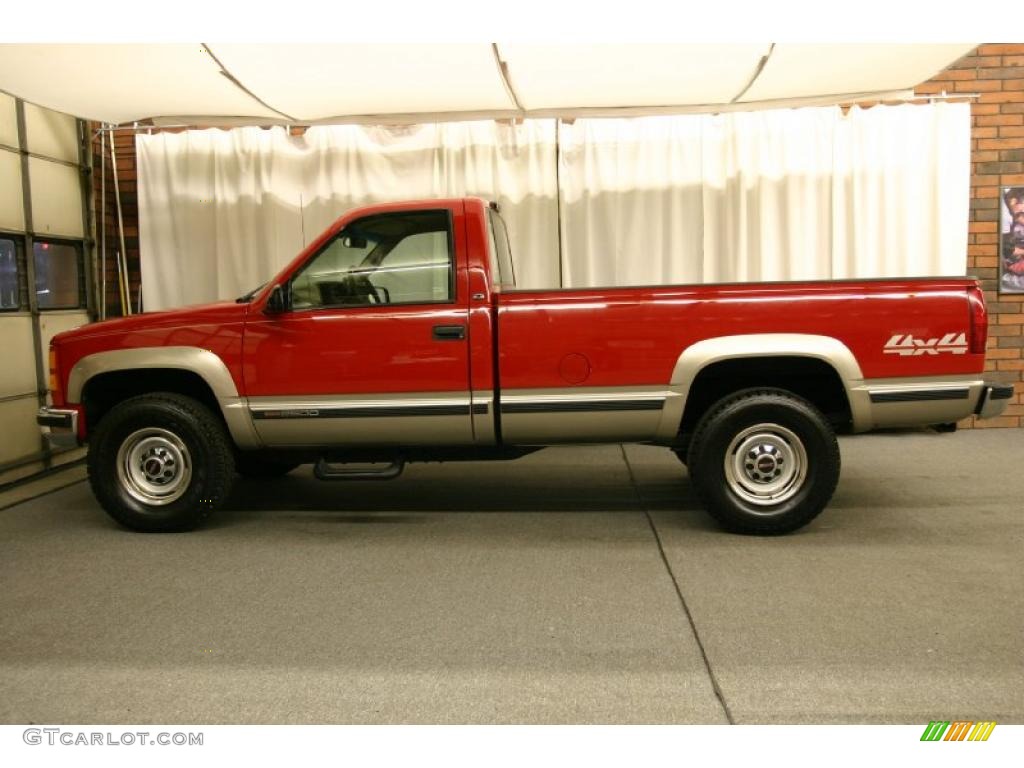 2000 Sierra 2500 SLE Regular Cab 4x4 - Fire Red / Oak photo #4