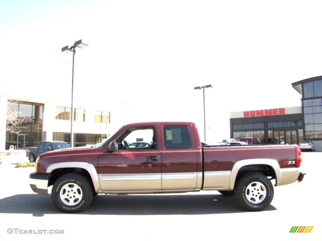 2003 Silverado 1500 Z71 Extended Cab 4x4 - Dark Carmine Red Metallic / Medium Gray photo #1