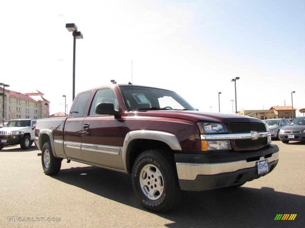 2003 Silverado 1500 Z71 Extended Cab 4x4 - Dark Carmine Red Metallic / Medium Gray photo #8