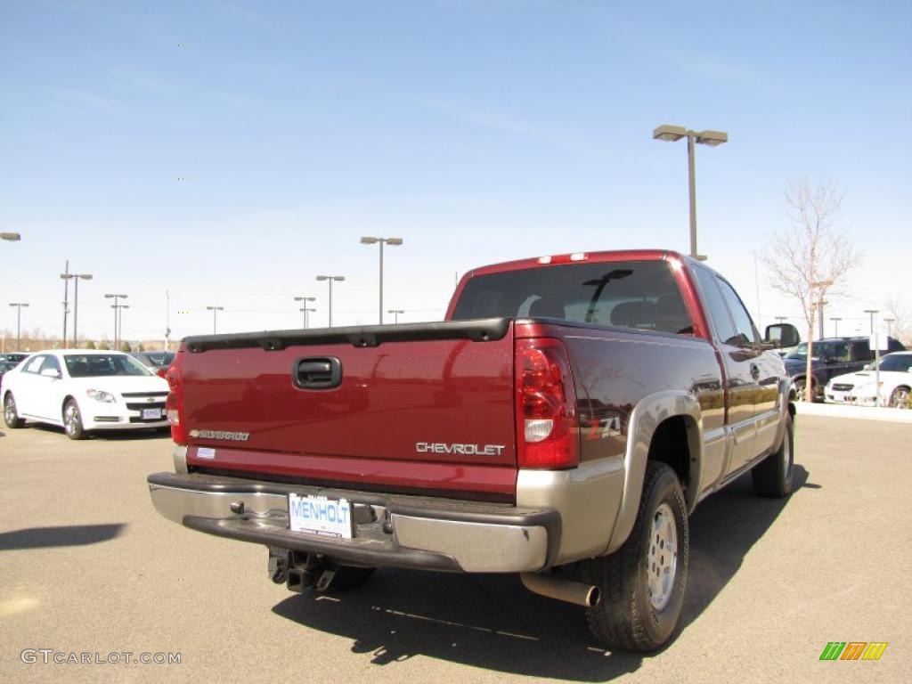 2003 Silverado 1500 Z71 Extended Cab 4x4 - Dark Carmine Red Metallic / Medium Gray photo #10