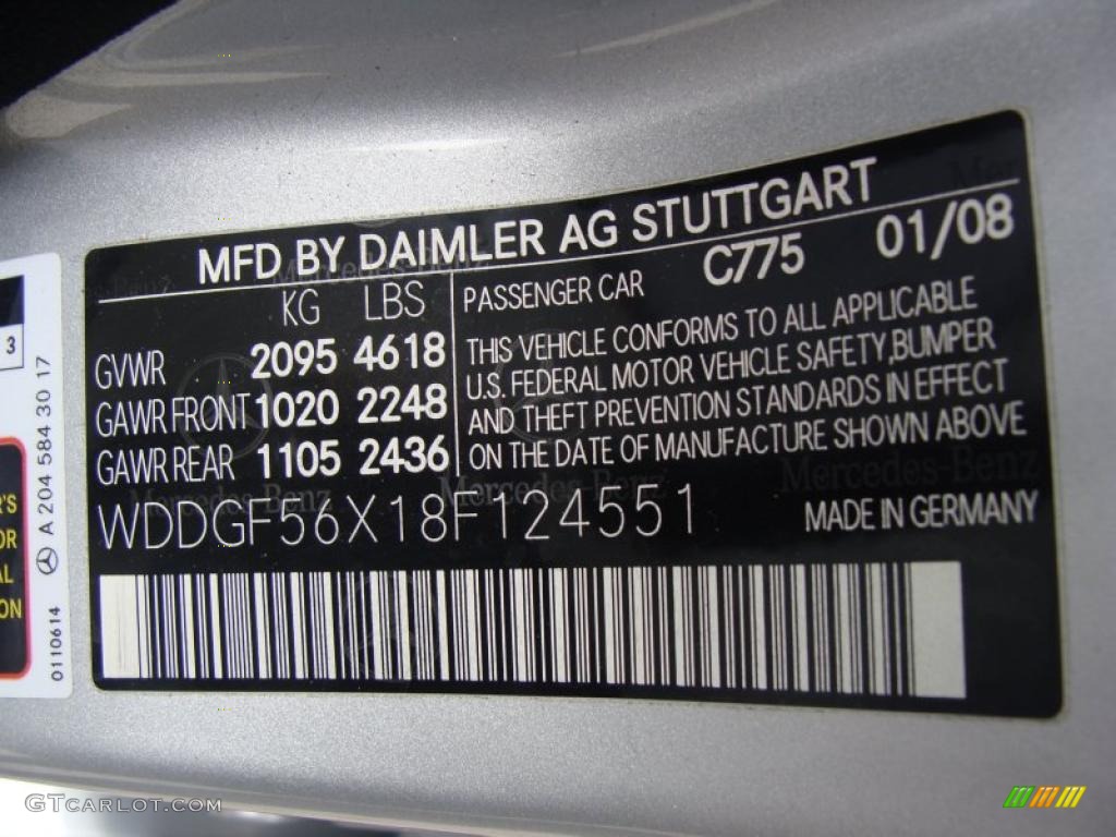 2008 C Color Code 775 for Iridium Silver Metallic Photo #28374310