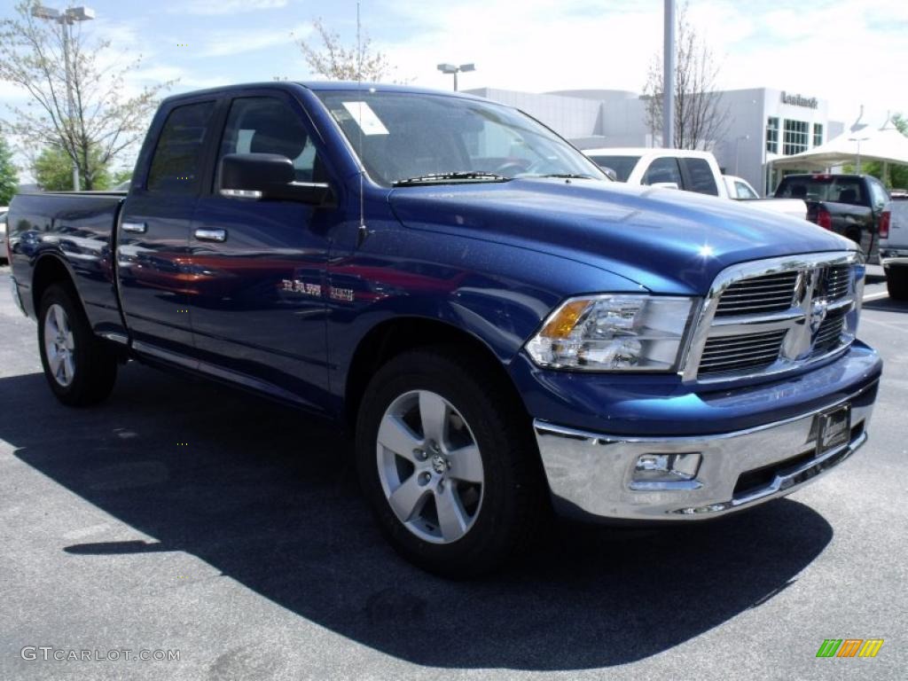 2010 Ram 1500 Big Horn Quad Cab - Deep Water Blue Pearl / Dark Slate/Medium Graystone photo #4