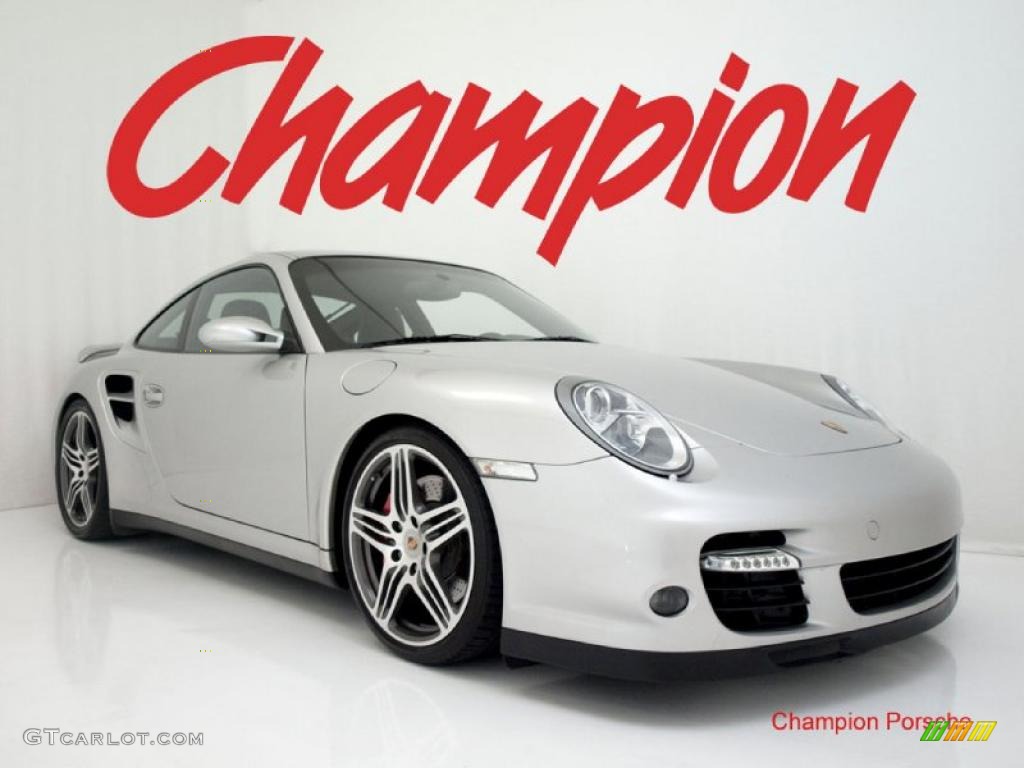 2009 911 Turbo Coupe - Arctic Silver Metallic / Black photo #1