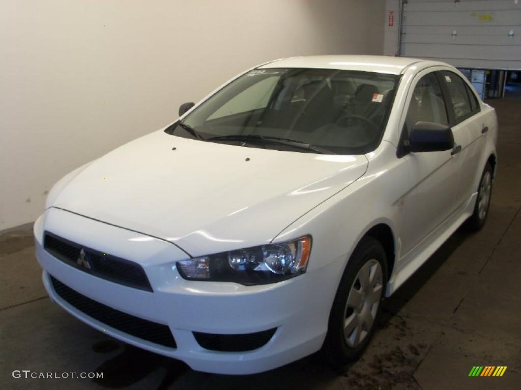 2010 Lancer DE - Wicked White Metallic / Black photo #1