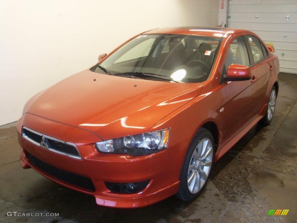 2010 Lancer GTS - Rotor Glow Orange Metallic / Black photo #1