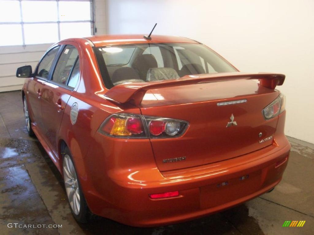 2010 Lancer GTS - Rotor Glow Orange Metallic / Black photo #9