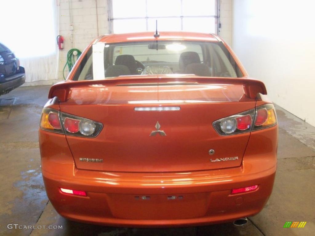 2010 Lancer GTS - Rotor Glow Orange Metallic / Black photo #10