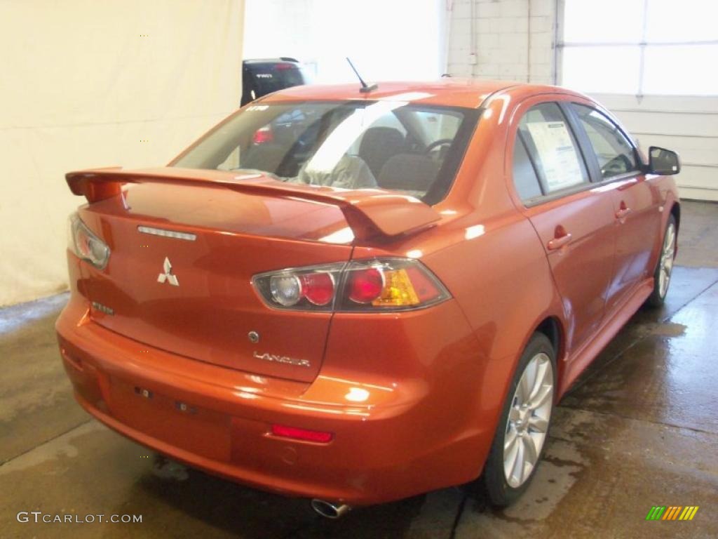 2010 Lancer GTS - Rotor Glow Orange Metallic / Black photo #11