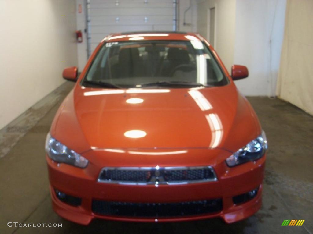 2010 Lancer GTS - Rotor Glow Orange Metallic / Black photo #13