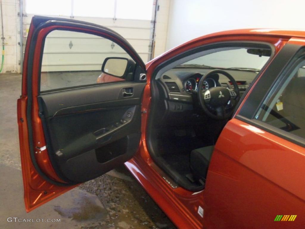 2010 Lancer GTS - Rotor Glow Orange Metallic / Black photo #16