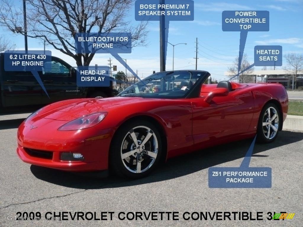 2009 Corvette Convertible - Victory Red / Ebony/Red photo #2