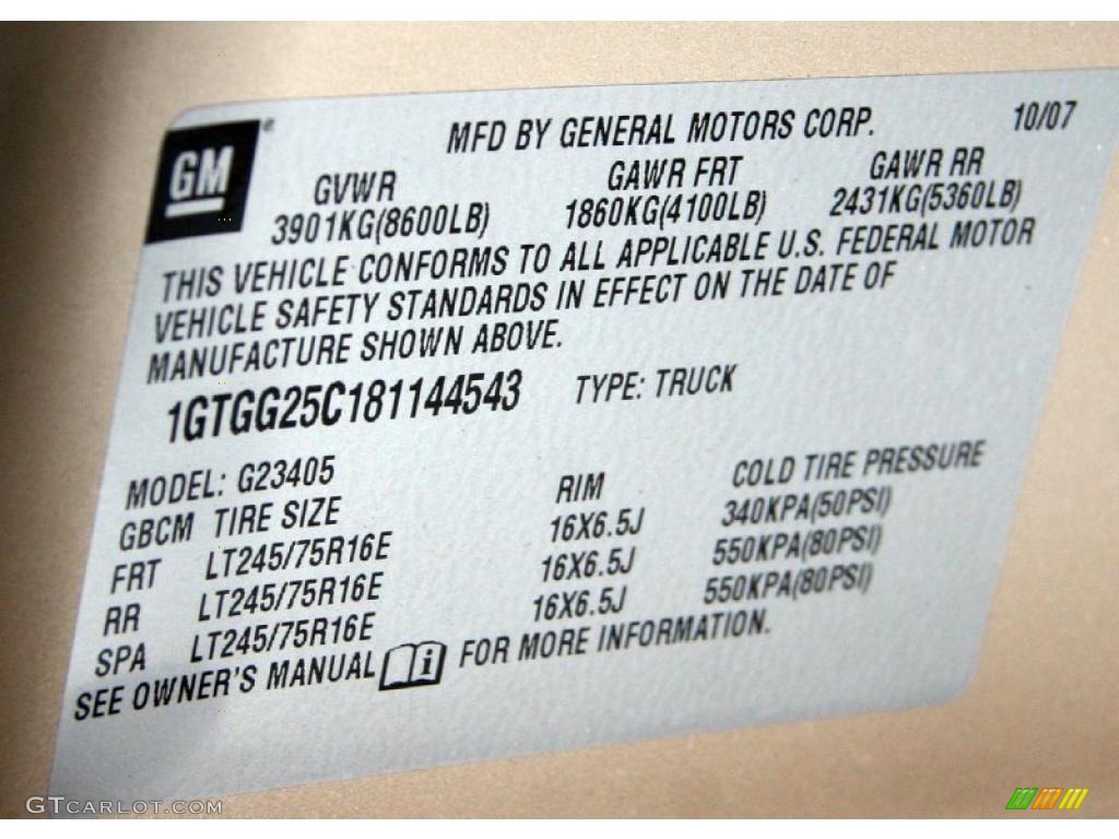 2008 Savana Van 2500 Cargo - Sand Beige Metallic / Neutral photo #25