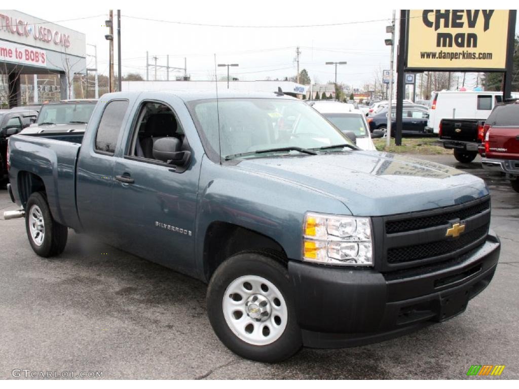2009 Silverado 1500 Extended Cab - Blue Granite Metallic / Dark Titanium photo #3