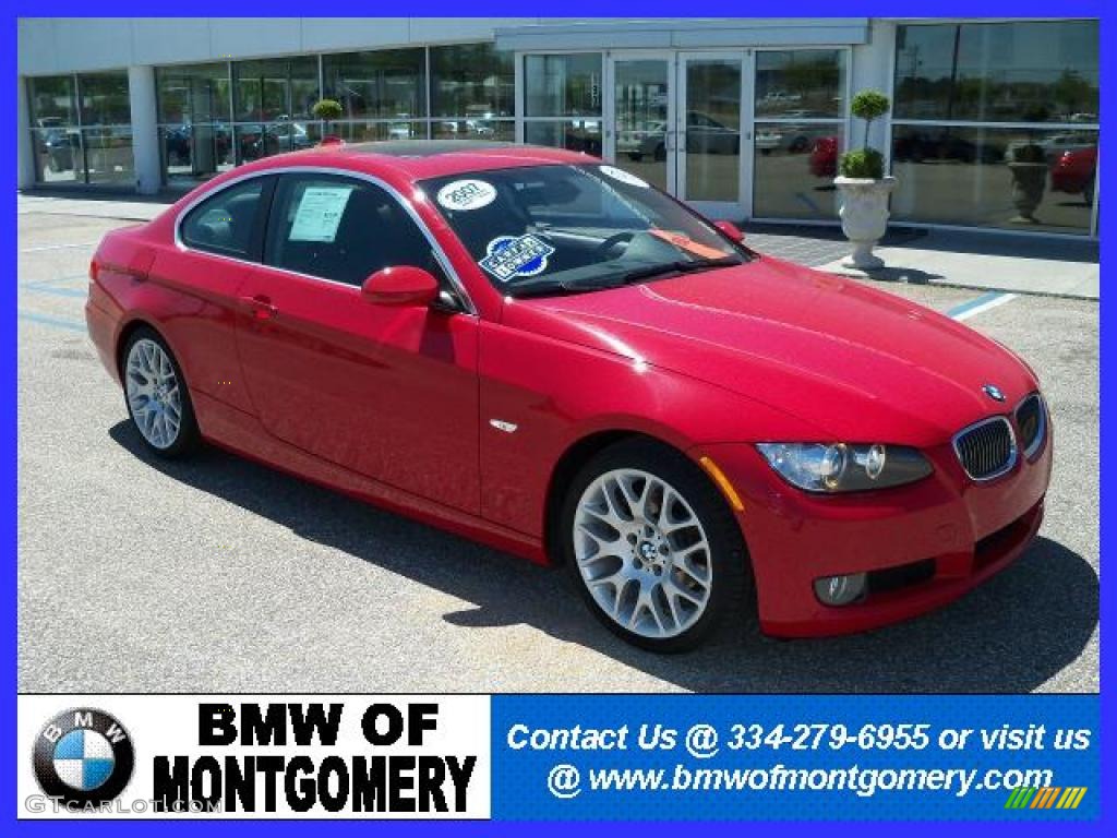 2007 3 Series 328i Coupe - Crimson Red / Black photo #2