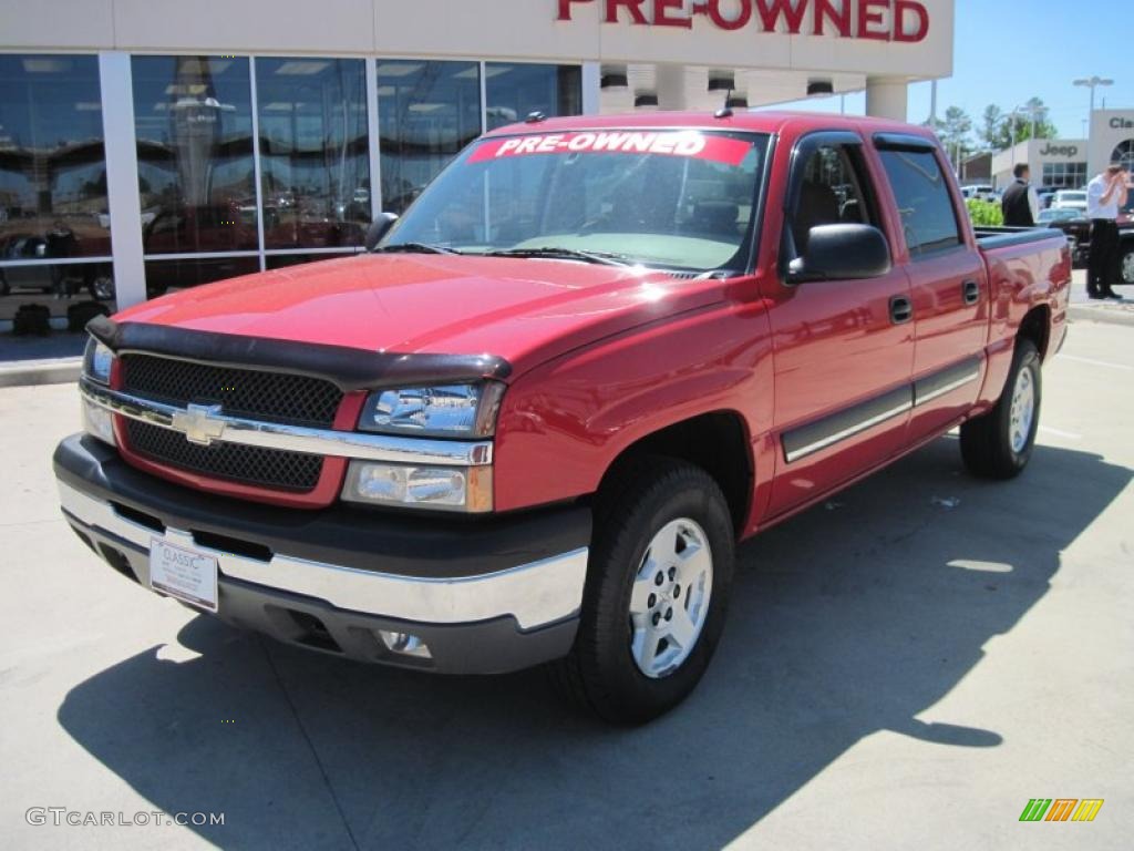 2004 Silverado 1500 Z71 Crew Cab 4x4 - Victory Red / Tan photo #1