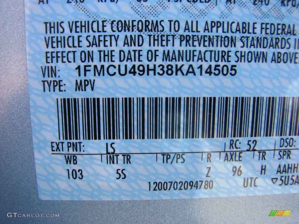 2008 Escape Color Code LS for Light Ice Blue Photo #2841595