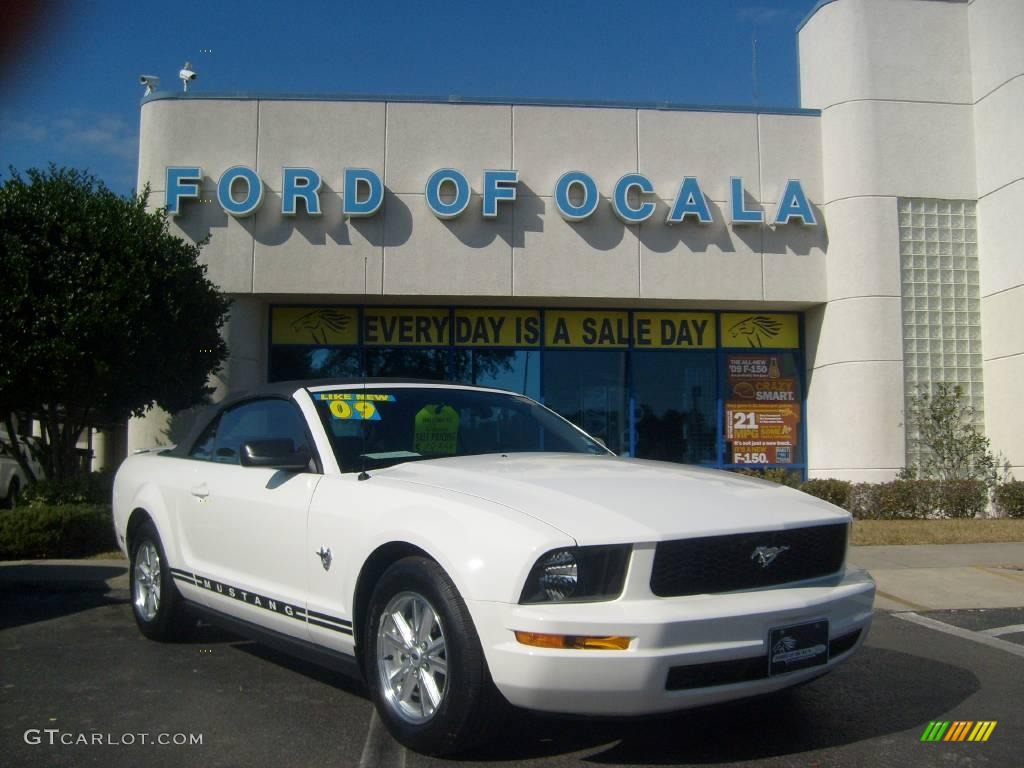 2009 Mustang V6 Convertible - Performance White / Light Graphite photo #1