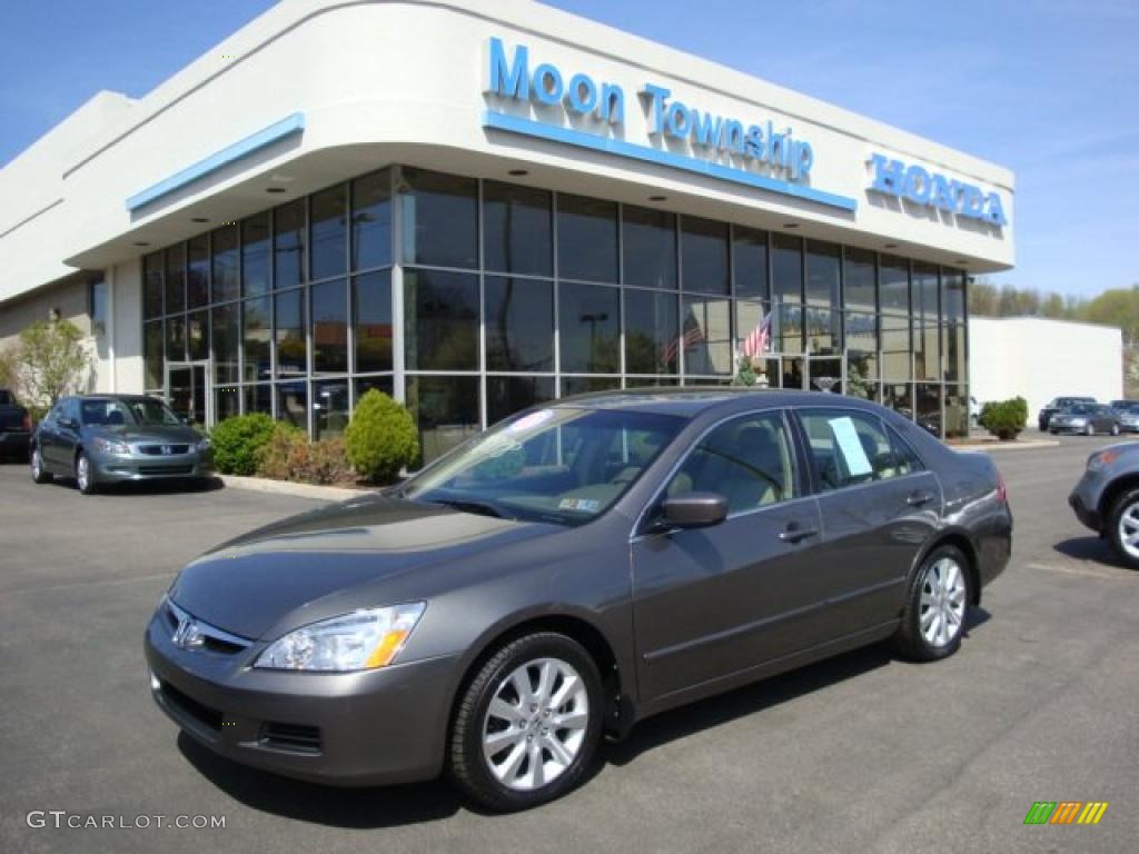 2007 Accord EX-L V6 Sedan - Graphite Pearl / Ivory photo #1