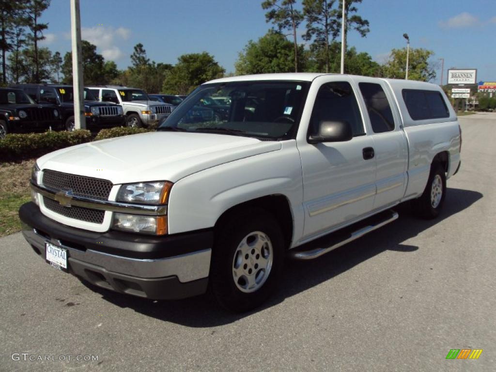 2003 Silverado 1500 LS Extended Cab - Summit White / Dark Charcoal photo #1