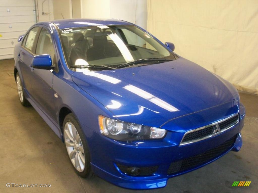 2010 Lancer GTS - Octane Blue Metallic / Black photo #11