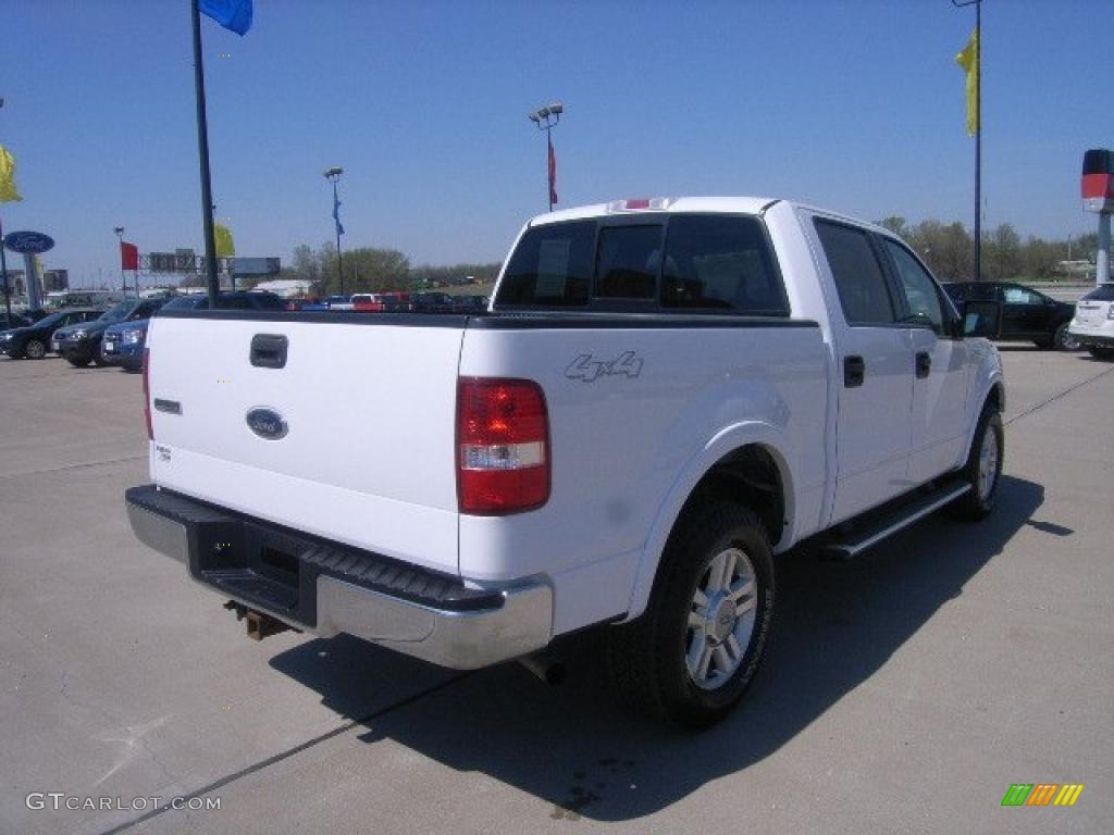 2004 F150 Lariat SuperCrew 4x4 - Oxford White / Tan photo #3