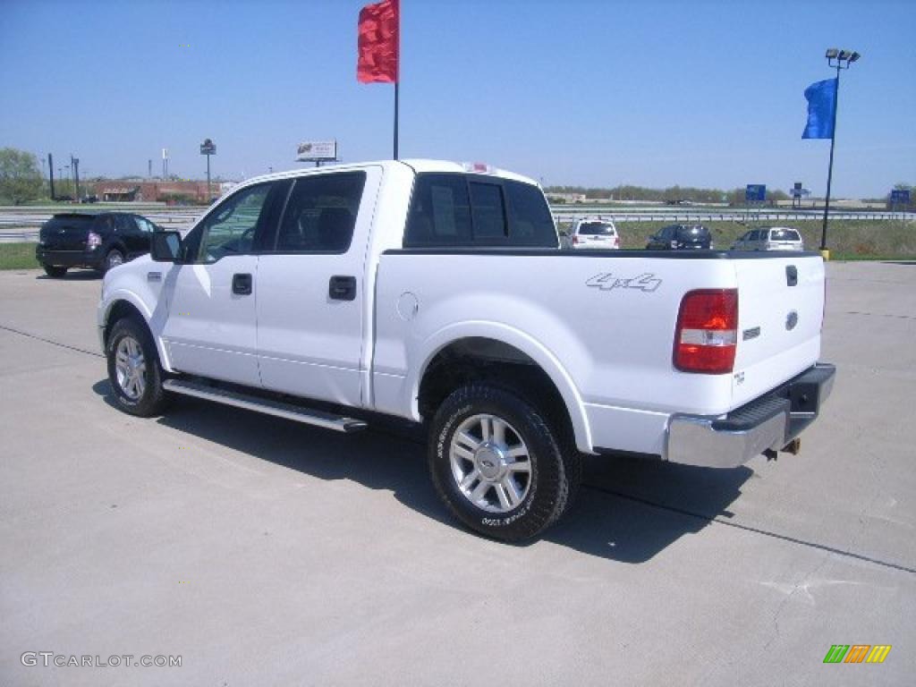 2004 F150 Lariat SuperCrew 4x4 - Oxford White / Tan photo #5