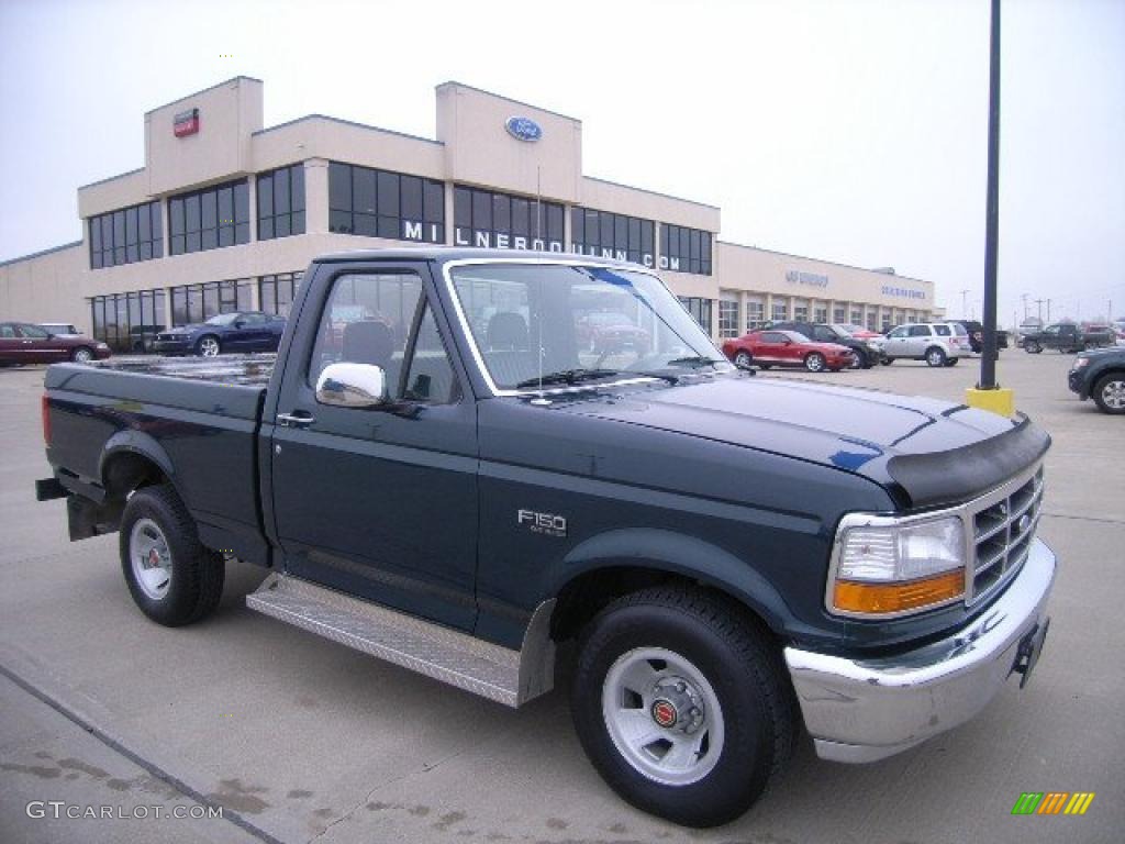 1992 F150 XLT Regular Cab - Dark Shadow Blue Metallic / Grey photo #1