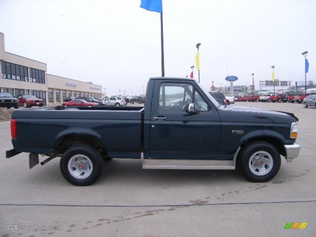 1992 F150 XLT Regular Cab - Dark Shadow Blue Metallic / Grey photo #2