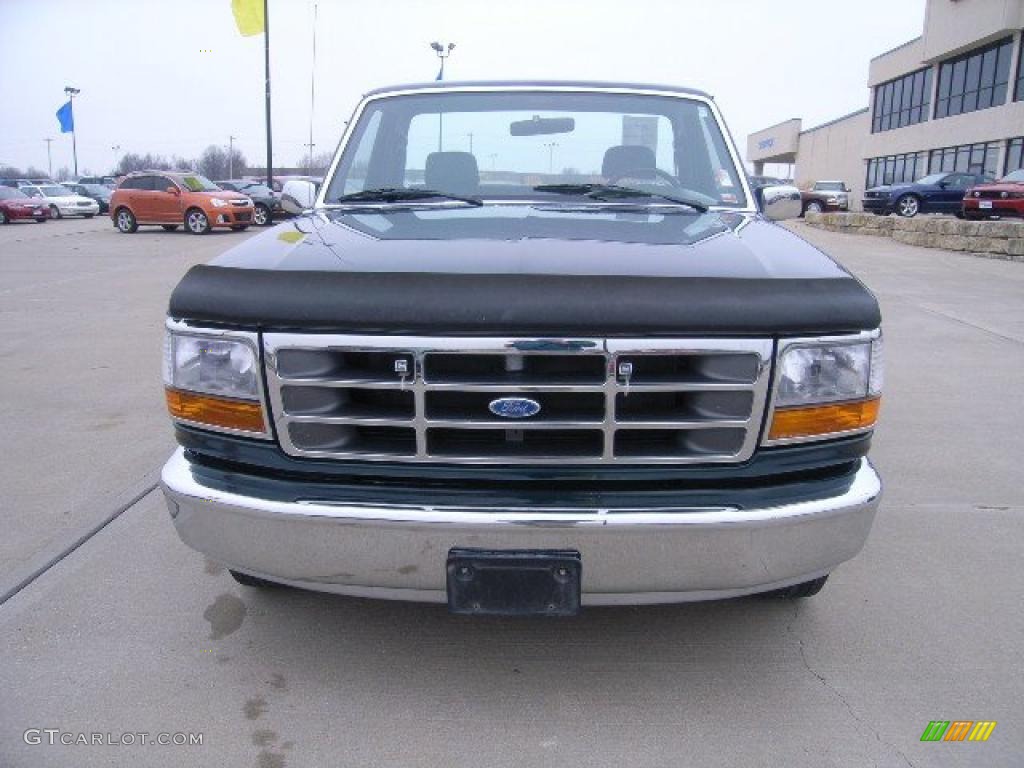 1992 F150 XLT Regular Cab - Dark Shadow Blue Metallic / Grey photo #8