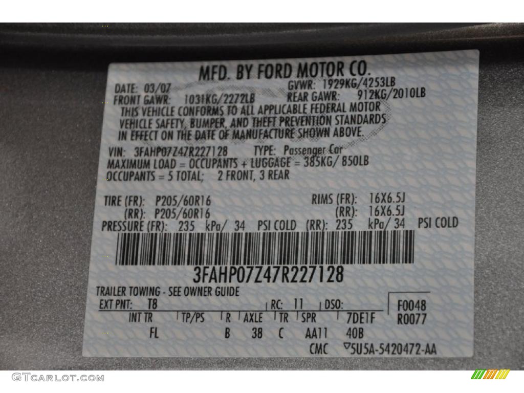 2007 Fusion SE - Tungsten Grey Metallic / Light Stone photo #9