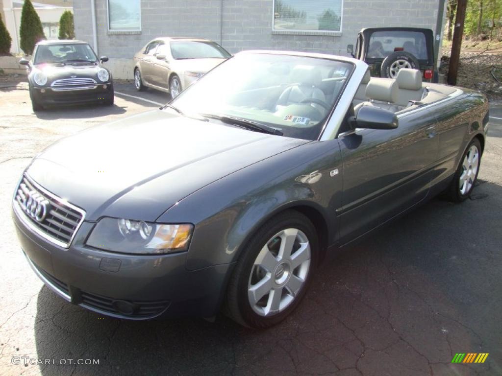 2006 A4 3.0 quattro Cabriolet - Dolphin Gray Metallic / Platinum photo #2