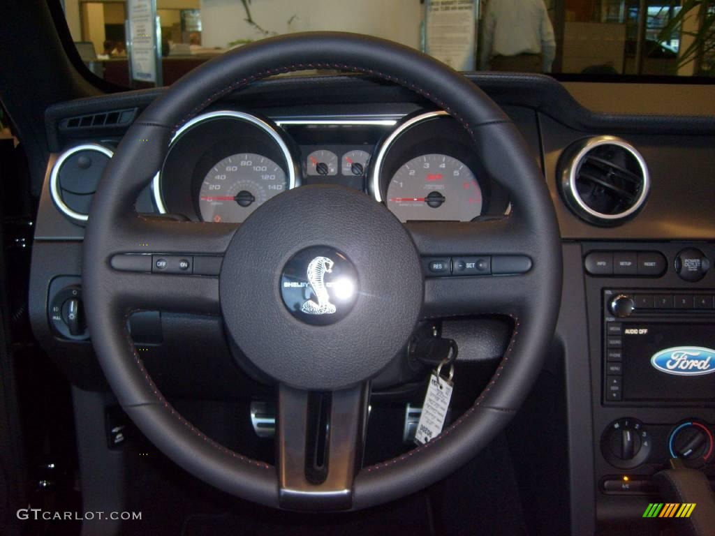 2009 Ford Mustang Shelby GT500 Convertible Dark Charcoal Steering Wheel Photo #2842569