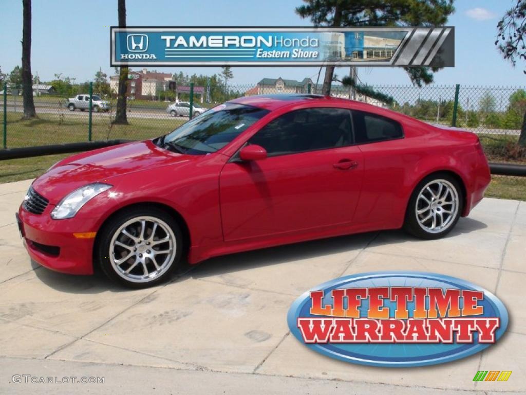 2007 G 35 Coupe - Laser Red / Wheat Beige photo #1