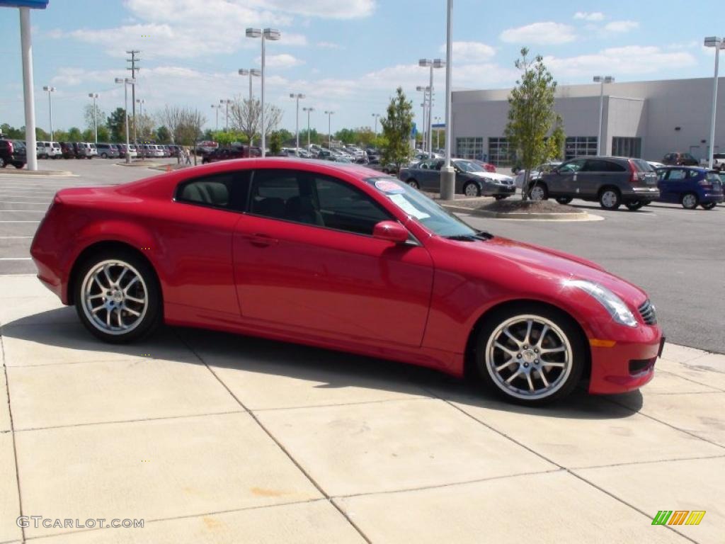 2007 G 35 Coupe - Laser Red / Wheat Beige photo #4