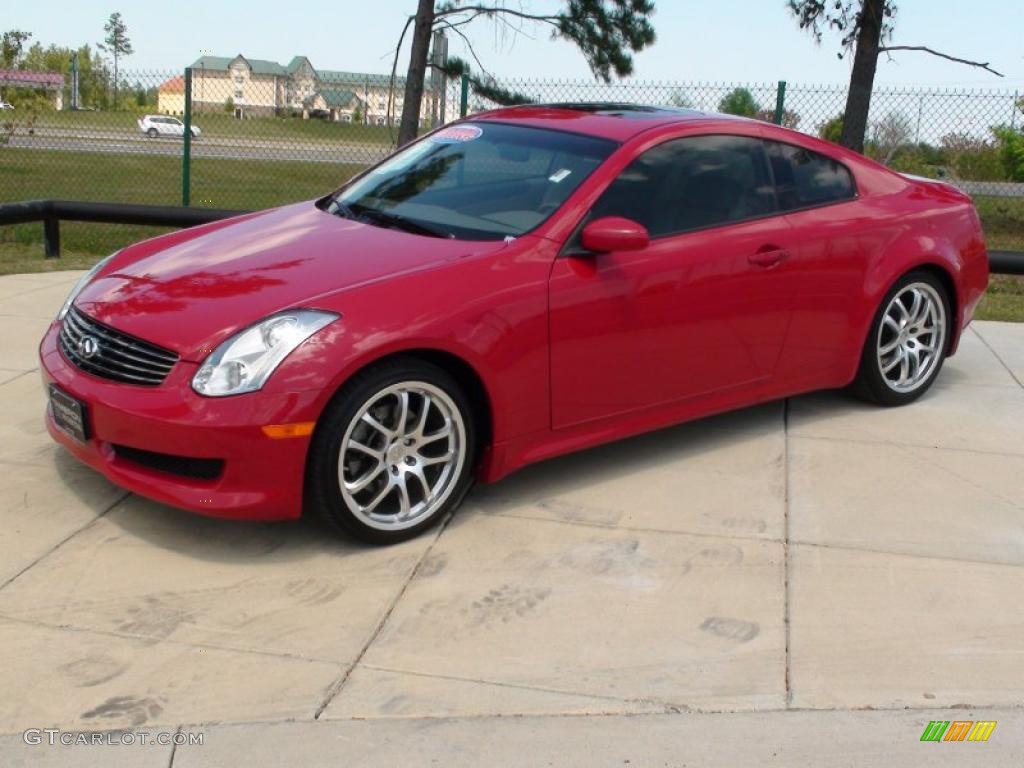 2007 G 35 Coupe - Laser Red / Wheat Beige photo #13