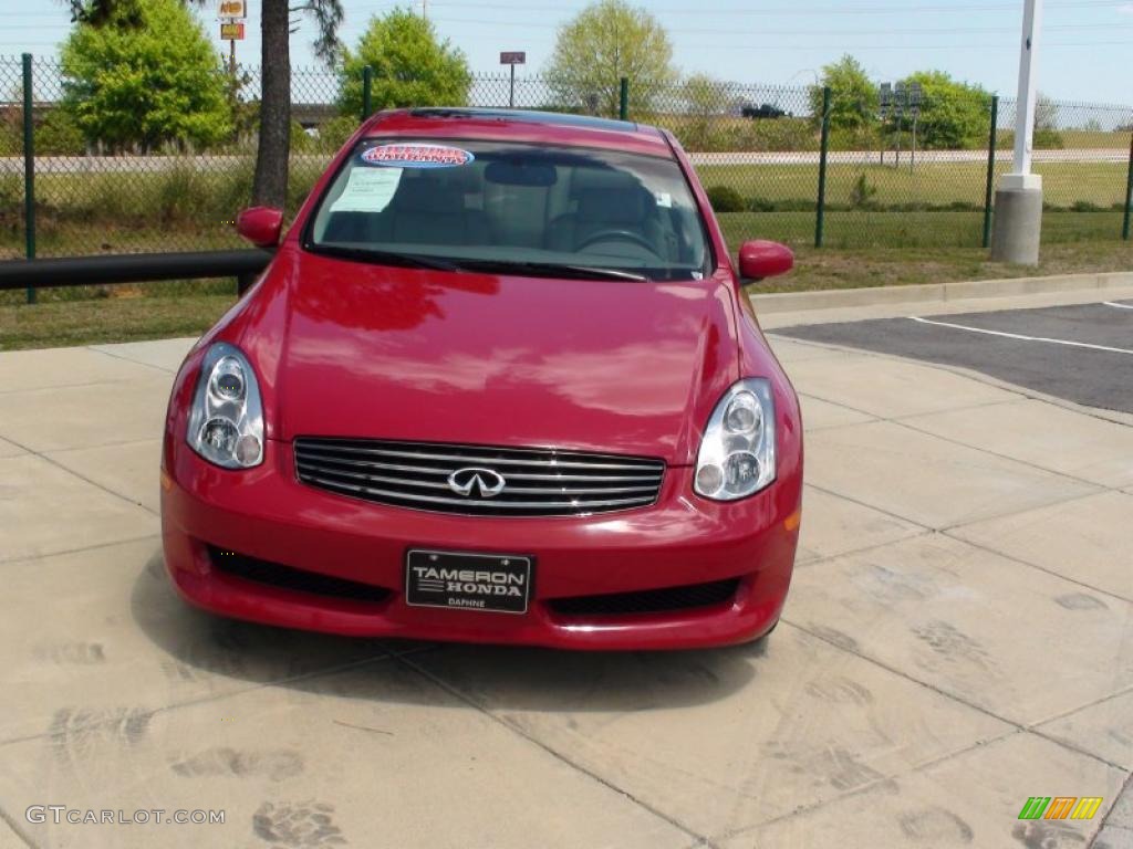 2007 G 35 Coupe - Laser Red / Wheat Beige photo #15